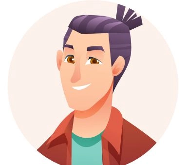 Young male with ponytail