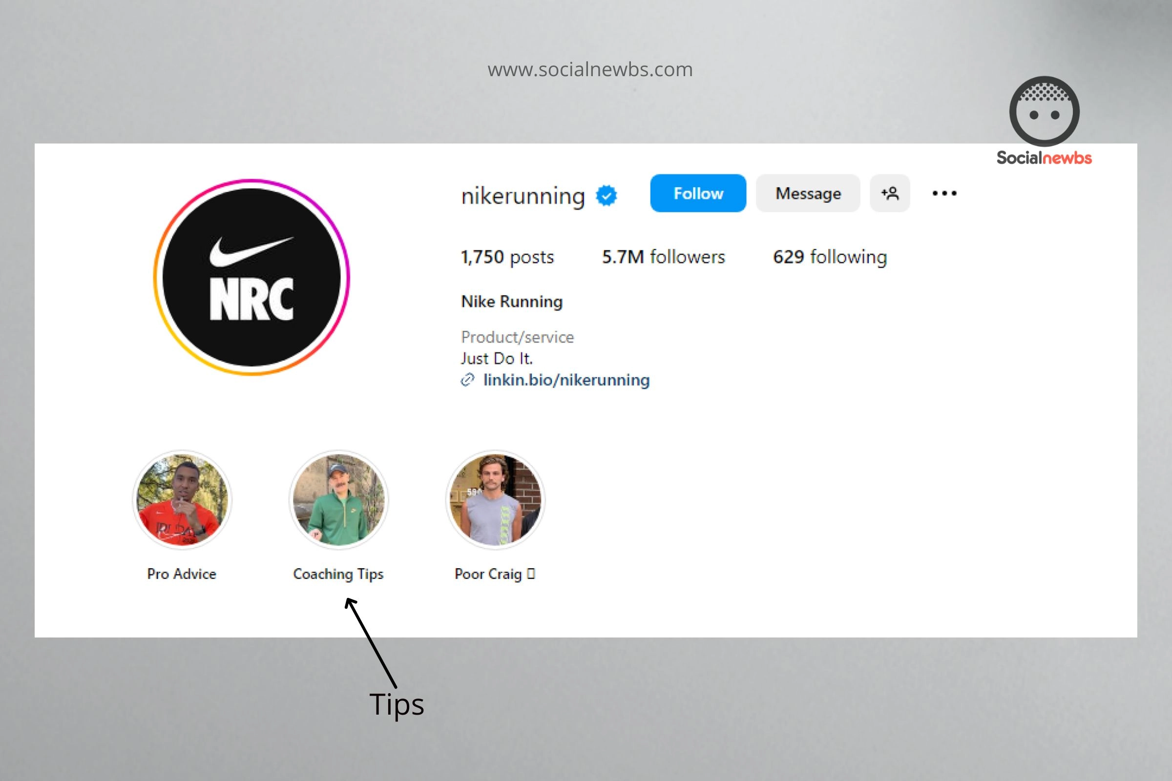 Tips highlight for Instagram