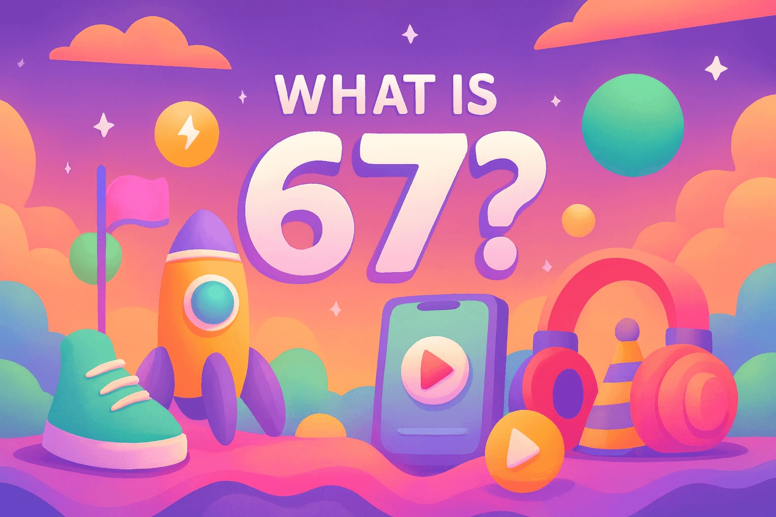 Things that new generation kids can relate to like sneakers, headphones etc in ai art style and asks about 6-7 which is all about Gen - alpha.